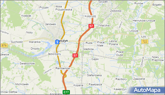 mapa Gładków, Gładków na mapie Targeo