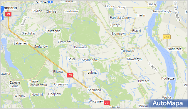 mapa Kawęczynek gmina Konstancin-Jeziorna, Kawęczynek gmina Konstancin-Jeziorna na mapie Targeo