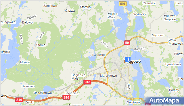 mapa Lasowiec, Lasowiec na mapie Targeo