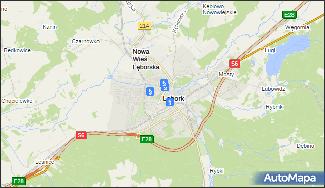 mapa Lębork, Lębork na mapie Targeo