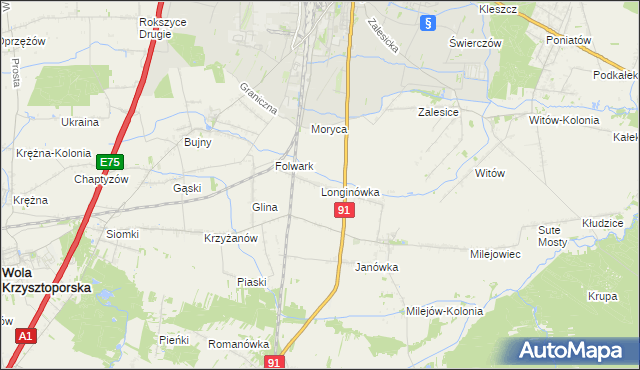 mapa Longinówka, Longinówka na mapie Targeo
