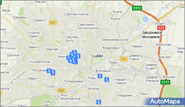 mapa Lublina, Lublin na mapie Targeo