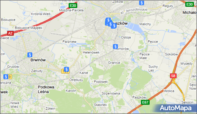 mapa Nowa Wieś gmina Michałowice, Nowa Wieś gmina Michałowice na mapie Targeo