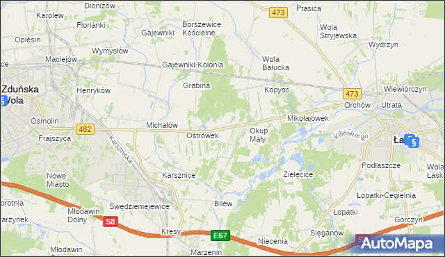 mapa Okup Wielki, Okup Wielki na mapie Targeo