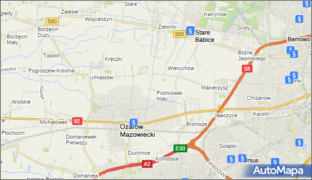 mapa Piotrkówek Mały, Piotrkówek Mały na mapie Targeo
