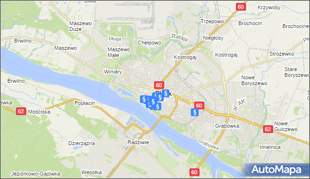 mapa Płock, Płock na mapie Targeo