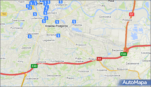 mapa Prokocim, Prokocim na mapie Targeo