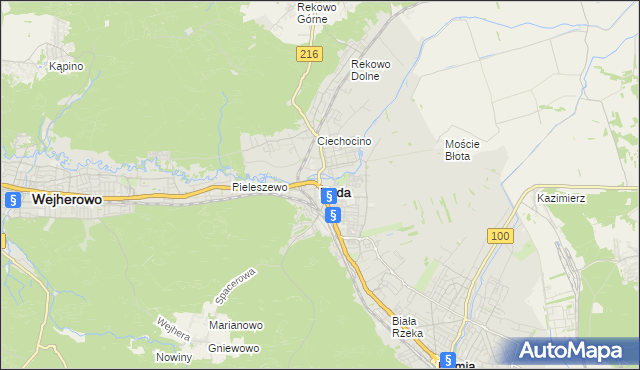 mapa Reda, Reda na mapie Targeo