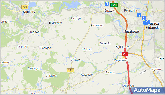 mapa Rekcin, Rekcin na mapie Targeo