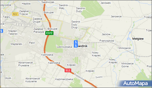 mapa Świdnika, Świdnik na mapie Targeo
