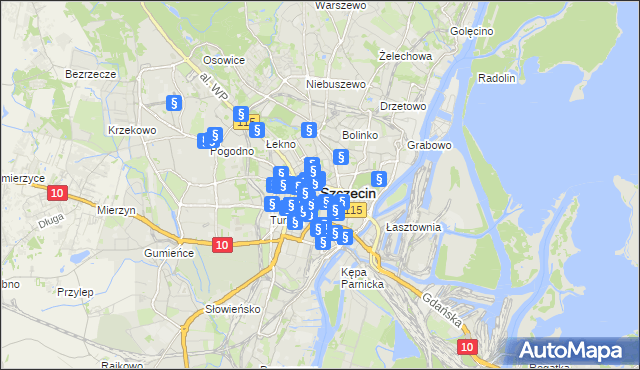 mapa Szczecina, Szczecin na mapie Targeo