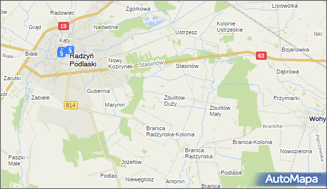 mapa Zbulitów Duży, Zbulitów Duży na mapie Targeo