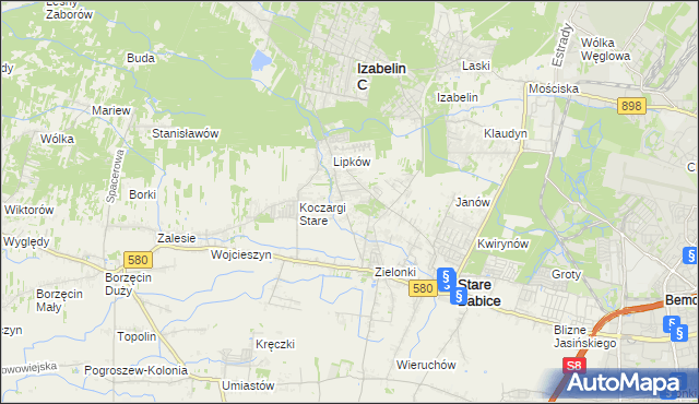 mapa Zielonki-Wieś, Zielonki-Wieś na mapie Targeo
