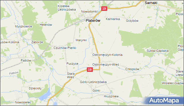 mapa Ostromęczyn-Kolonia, Ostromęczyn-Kolonia na mapie Targeo