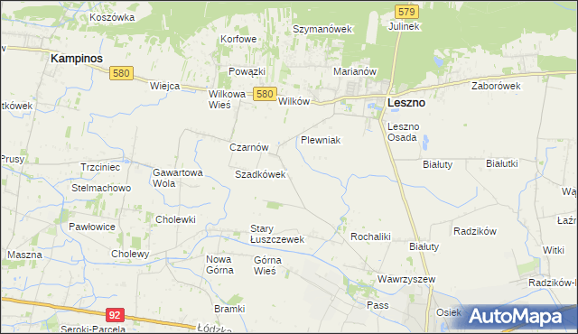 mapa Walentów gmina Leszno, Walentów gmina Leszno na mapie Targeo