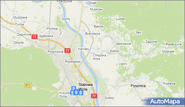 mapa Chłopska Wola, Chłopska Wola na mapie Targeo