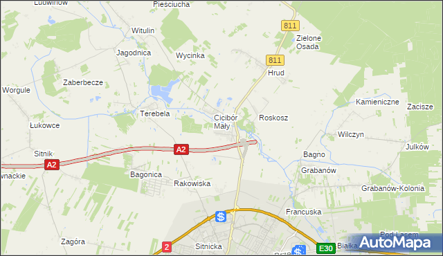 mapa Cicibór Duży, Cicibór Duży na mapie Targeo