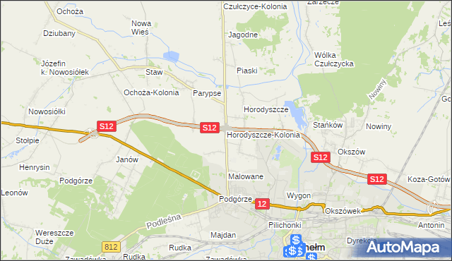 mapa Horodyszcze-Kolonia, Horodyszcze-Kolonia na mapie Targeo