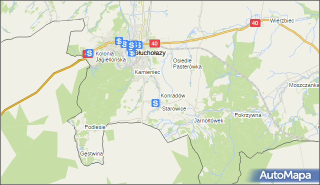 mapa Konradów gmina Głuchołazy, Konradów gmina Głuchołazy na mapie Targeo