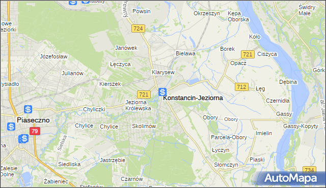 mapa Konstancin-Jeziorna, Konstancin-Jeziorna na mapie Targeo