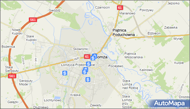 mapa Łomży, Łomża na mapie Targeo