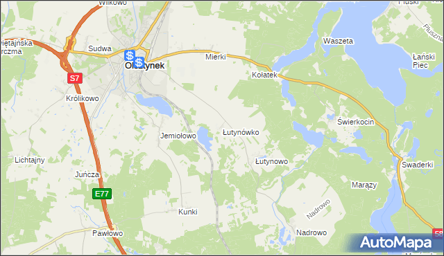 mapa Łutynówko, Łutynówko na mapie Targeo