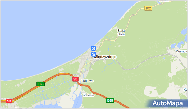 mapa Międzyzdroje, Międzyzdroje na mapie Targeo
