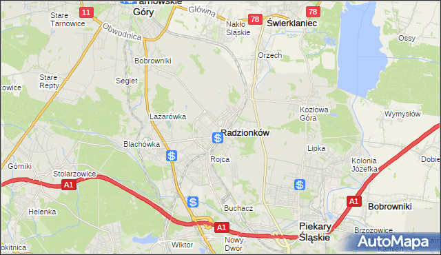 mapa Radzionków, Radzionków na mapie Targeo