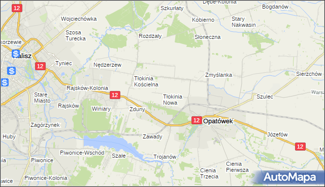 mapa Tłokinia Nowa, Tłokinia Nowa na mapie Targeo