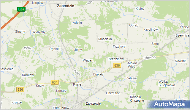 mapa Waganka, Waganka na mapie Targeo