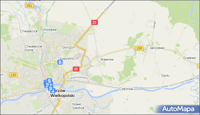 mapa Wawrów, Wawrów na mapie Targeo
