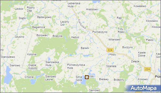 mapa Barwik, Barwik na mapie Targeo