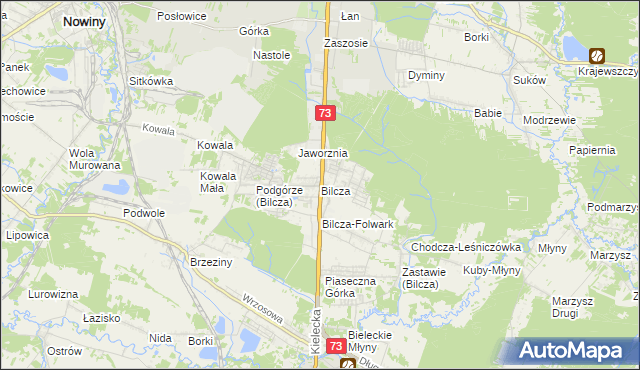 mapa Bilcza gmina Morawica, Bilcza gmina Morawica na mapie Targeo
