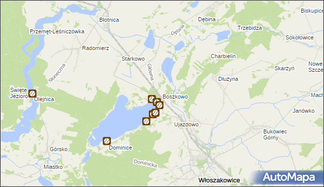 mapa Boszkowo, Boszkowo na mapie Targeo