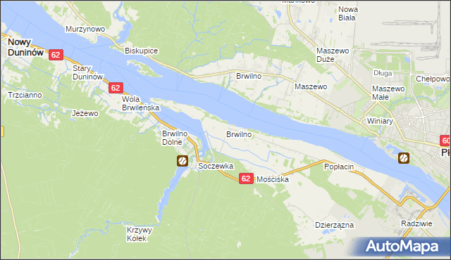 mapa Brwilno gmina Nowy Duninów, Brwilno gmina Nowy Duninów na mapie Targeo