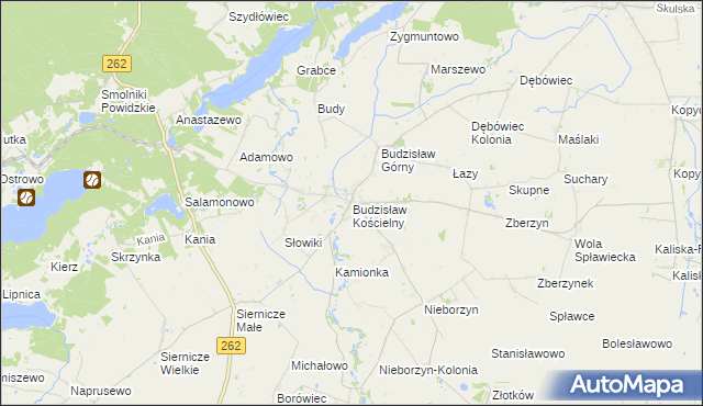 mapa Budzisław Kościelny, Budzisław Kościelny na mapie Targeo