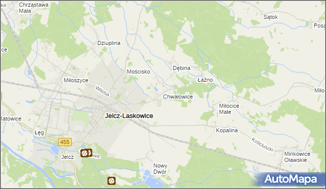 mapa Chwałowice gmina Jelcz-Laskowice, Chwałowice gmina Jelcz-Laskowice na mapie Targeo