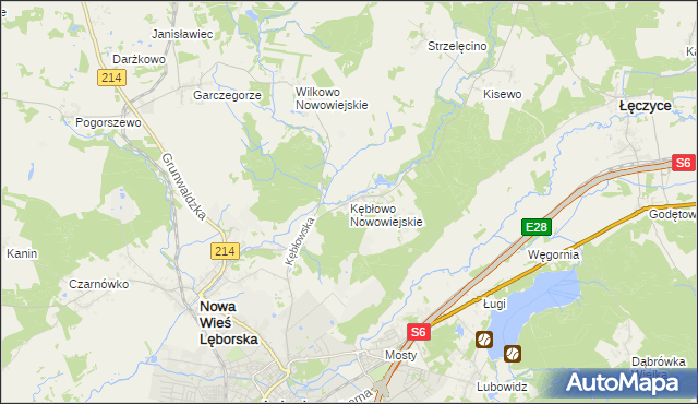 mapa Kębłowo Nowowiejskie, Kębłowo Nowowiejskie na mapie Targeo