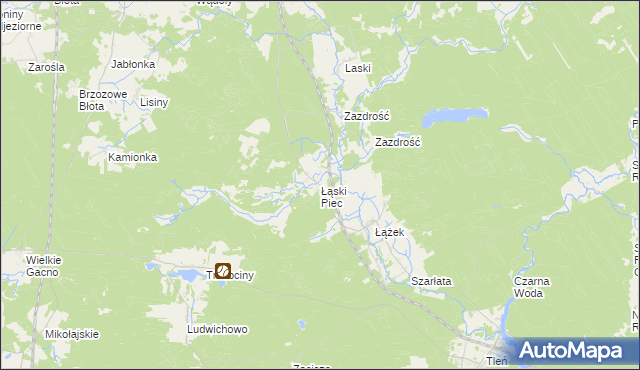 mapa Łąski Piec, Łąski Piec na mapie Targeo