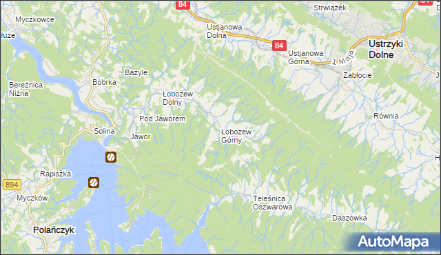 mapa Łobozew Górny, Łobozew Górny na mapie Targeo