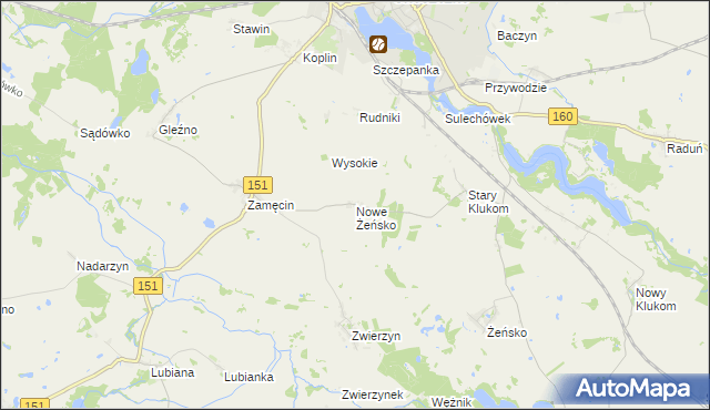 mapa Nowe Żeńsko, Nowe Żeńsko na mapie Targeo