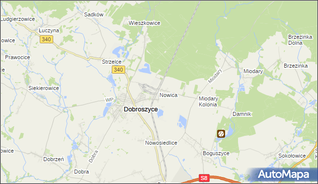 mapa Nowica gmina Dobroszyce, Nowica gmina Dobroszyce na mapie Targeo