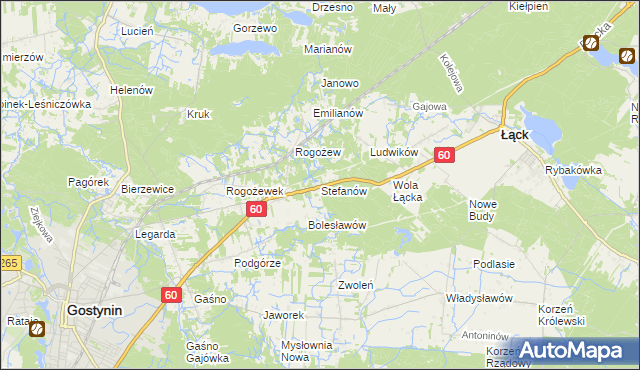 mapa Stefanów gmina Gostynin, Stefanów gmina Gostynin na mapie Targeo