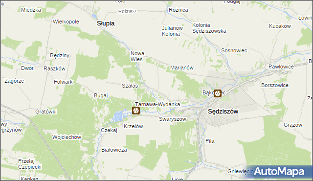 mapa Tarnawa gmina Sędziszów, Tarnawa gmina Sędziszów na mapie Targeo
