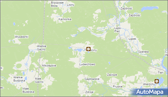 mapa Trzebciny, Trzebciny na mapie Targeo