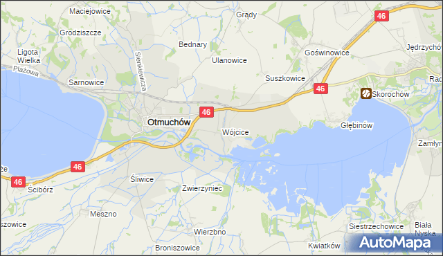 mapa Wójcice gmina Otmuchów, Wójcice gmina Otmuchów na mapie Targeo
