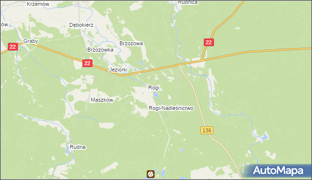 mapa Zofiówka gmina Lubniewice, Zofiówka gmina Lubniewice na mapie Targeo