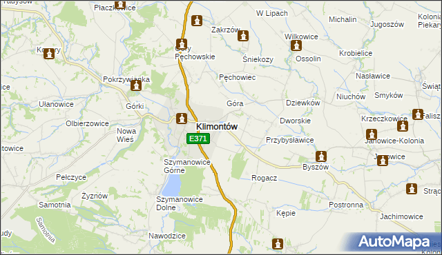 mapa Adamczowice, Adamczowice na mapie Targeo