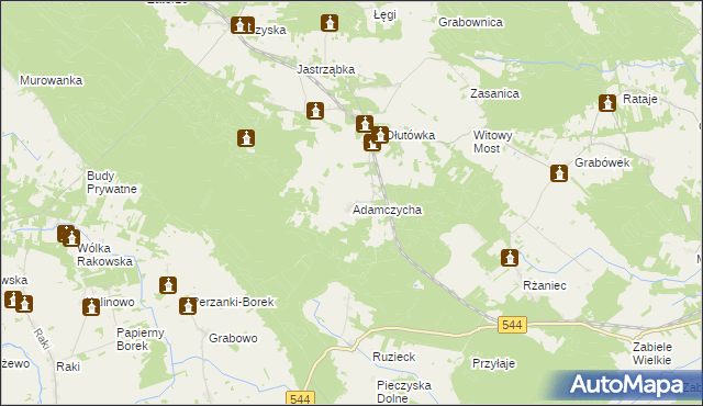 mapa Adamczycha, Adamczycha na mapie Targeo