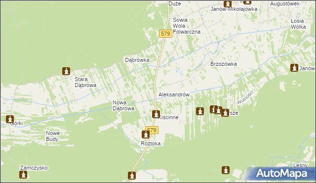 mapa Aleksandrów gmina Czosnów, Aleksandrów gmina Czosnów na mapie Targeo